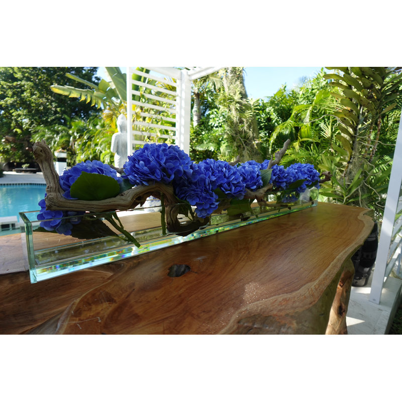 Hydrangeas and Driftwood in Vase