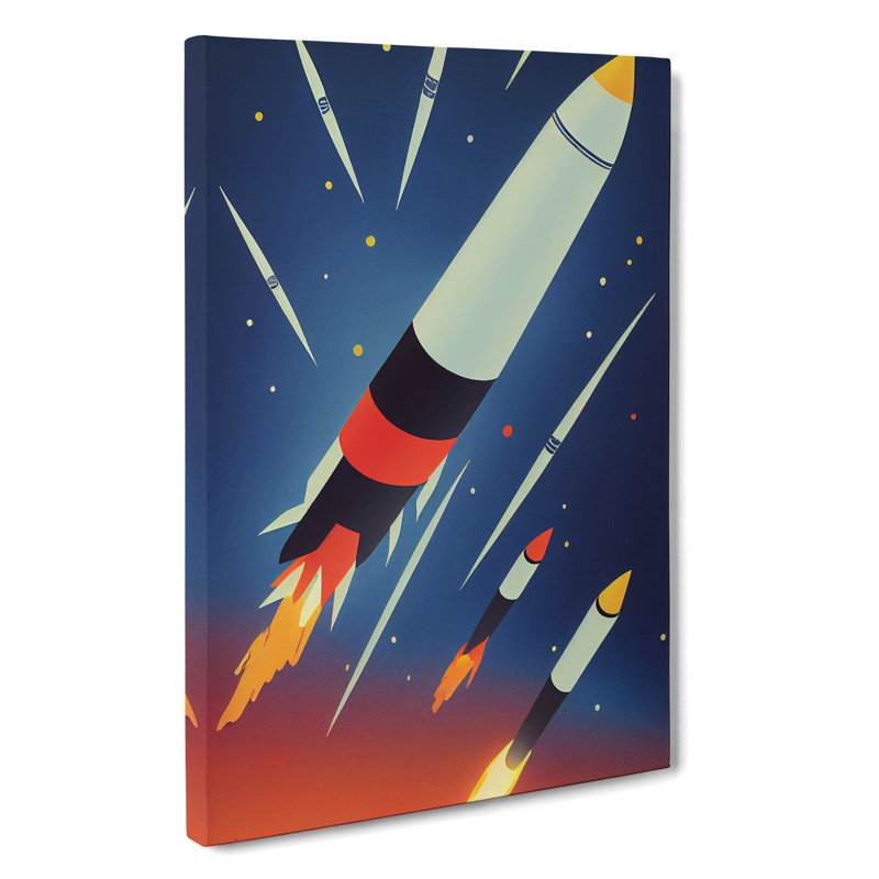 The Unbeatable Spaceship Rocket - Wrapped Canvas, 50cm H x 35cm W x 3cm D