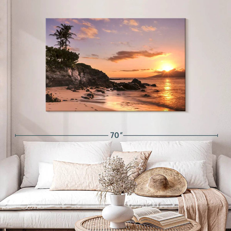 Gillard Kapalua Gillard coucher de soleil, H 32 po x l 48 po
