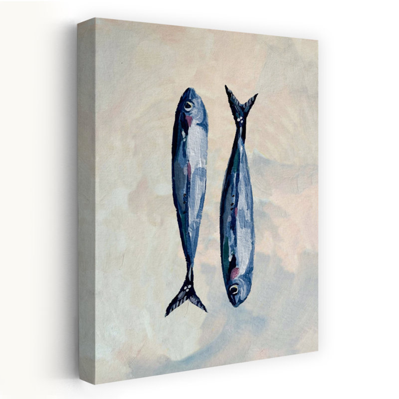 «Two's A Catch Fish», art mural côtier, H 60 po x l 40 po