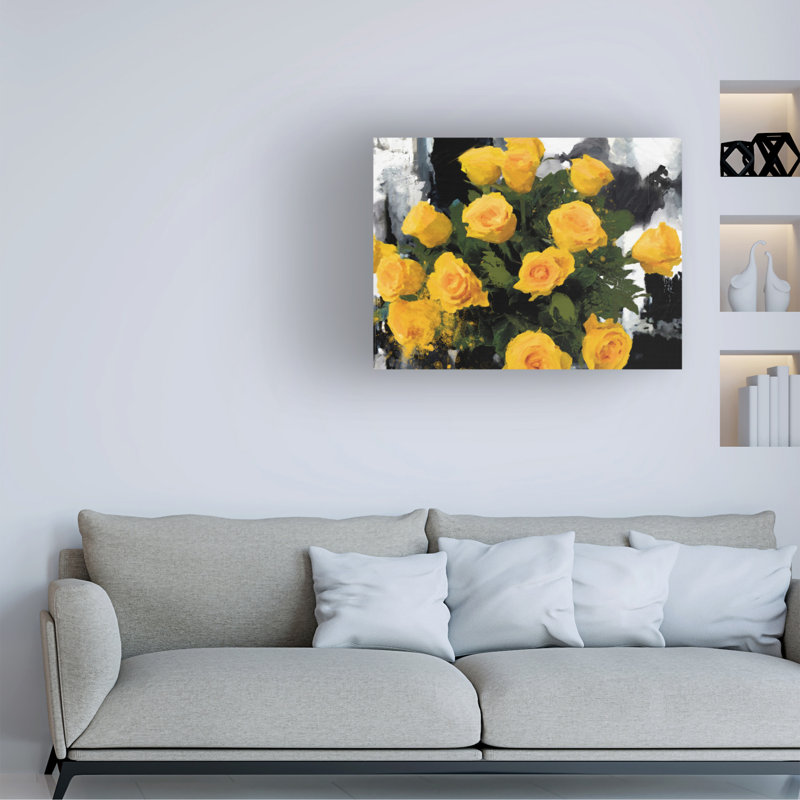 Art sur toile «Bacheler Porter», noir et jaune, H 14 po x l 19 po