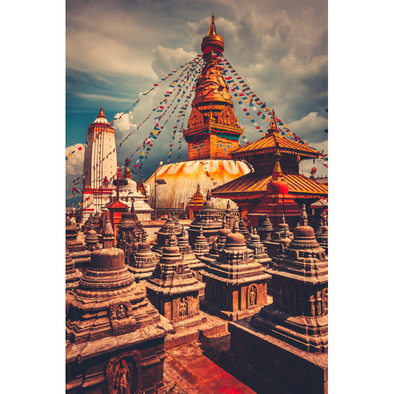 Bodhnath Stupa In Kathmandu Valley, Nepal - No Frame Print, 46cm H x 30cm W x 3.8cm D