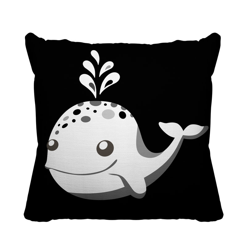 Coussin Whally, Noir, L 15 po x H 15 po