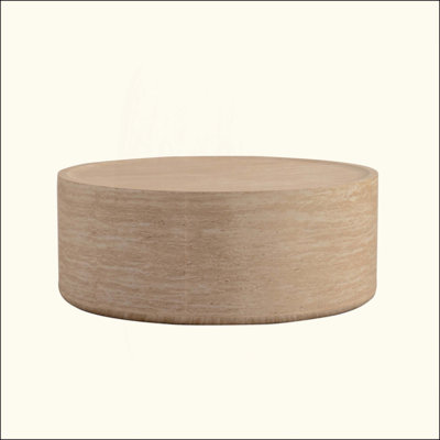 Table basse ronde moderne avec motif Mars, entièrement assemblée, aucun assemblage requis