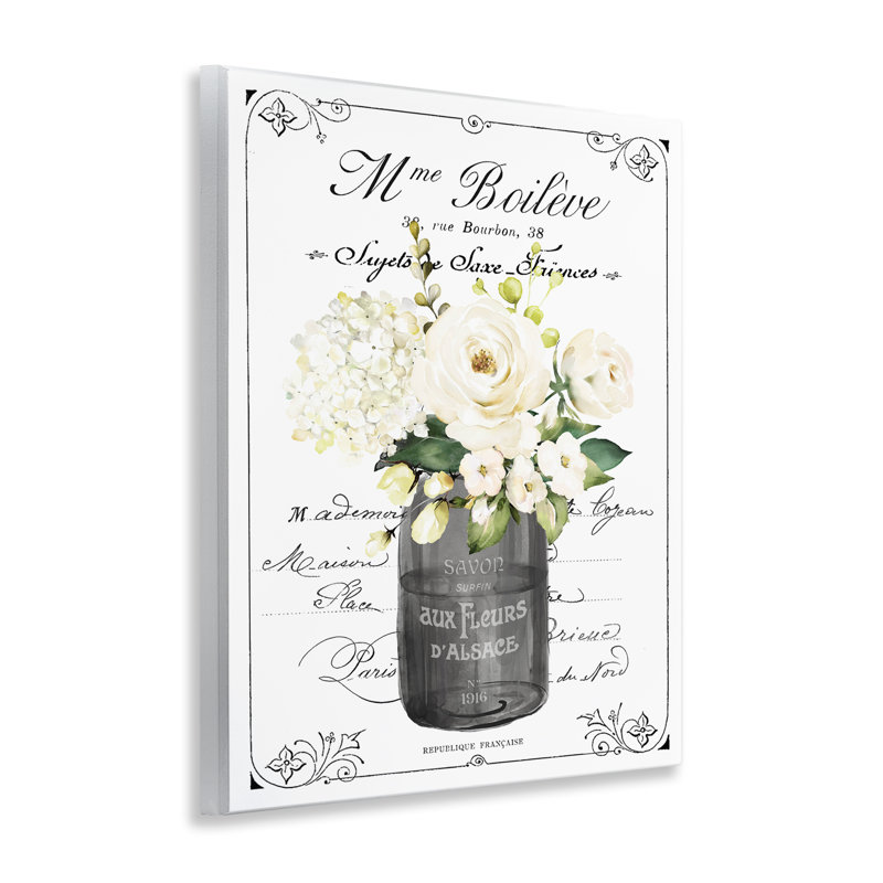 Fleurs françaises françaises avec plaque murale Script, design par lettré et doublé