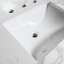 Dessus de meuble-lavabo en pierre 43 x 22 avec régalité en marbre blanc - assemblage de pierre d'ingénierie, évier en céramique et dosseret enchanteur