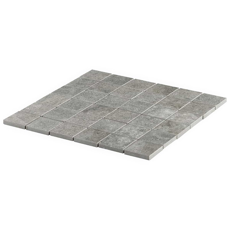 Acadia 12x12 Matte Porcelain Mosaic Tile, Slate Gray