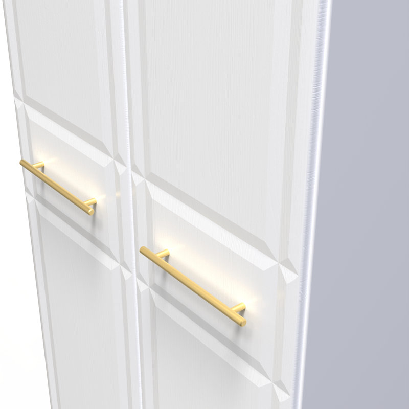 Fully Assembled 2 Door Wardrobe, White Ash