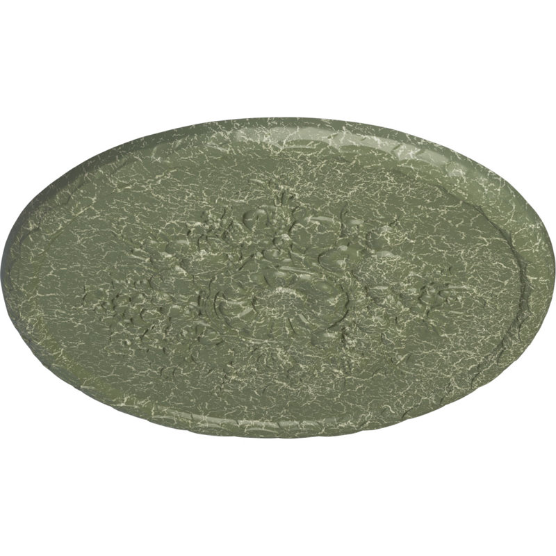 Médaillon de plafond Endurathane Anthony Harvest, DE 22 1/2 po x P 1 1/4 po (pour auvents jusqu'à 2 1/8 po), fini craquelé vert athénien peint à la main