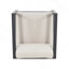 Fauteuil club d'extérieur, ensemble de 2, cadre noir avec coussin beige