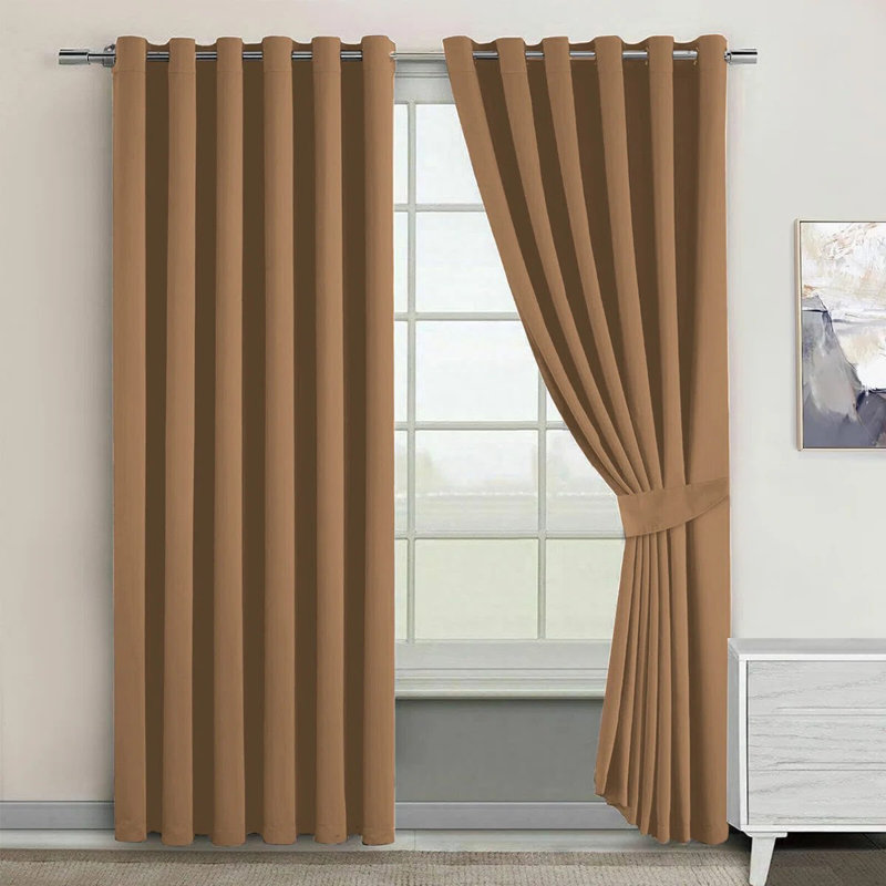 Bernards Blackout Door Curtain, 168cm Width x 183cm Drop, Beige