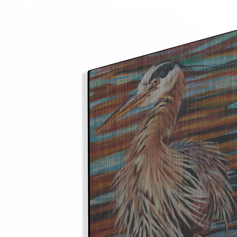 «Watchful Heron II» par Carolee Vitaletti, H 24 po x l 12 po