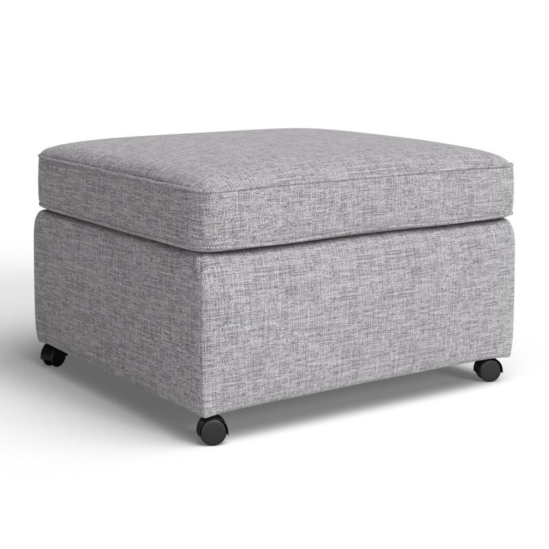 Rika Upholstered Ottoman, Zuma Pumice Textured Linen