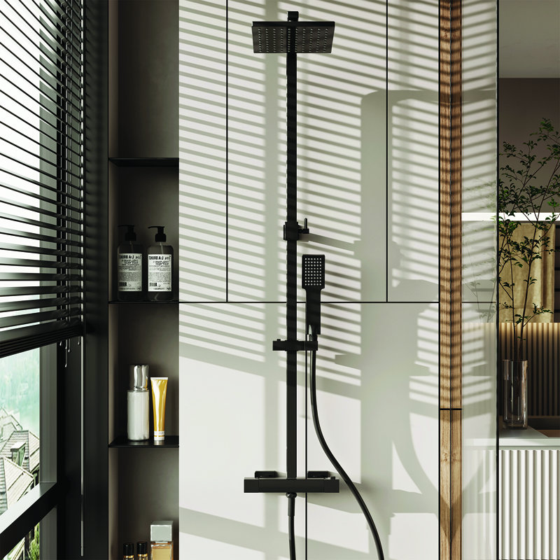 Pomme de douche double Liri Rain, Noir