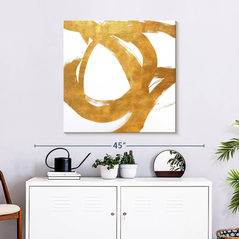 Avery Gold Circular Strokes I, H 30 po x l 30 po