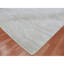 Tapis ivoire en soie noué à la main 11 pi 10 po x 11 pi 10 po avec motif Striae en laine 51966CFB3BD94E2F83763DC9D7616581