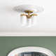 Preston 3 Light Glass Semi Flush Mount