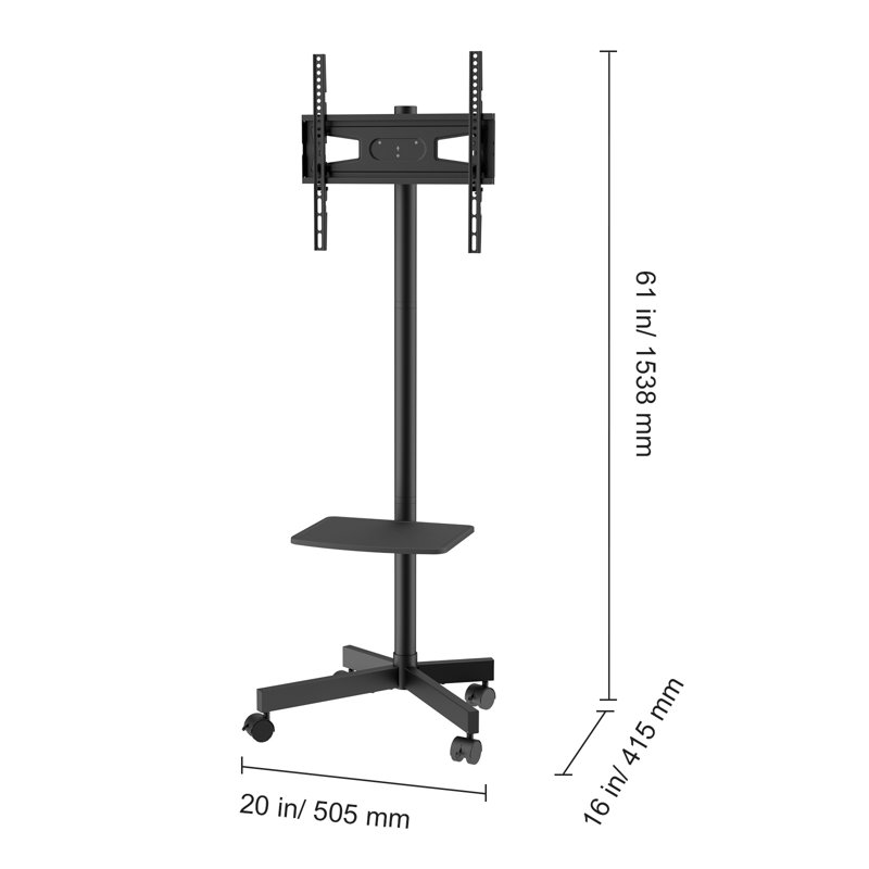 Meuble télé mobile, chariot de télé mobile pour téléviseurs de 23 à 60 pouces