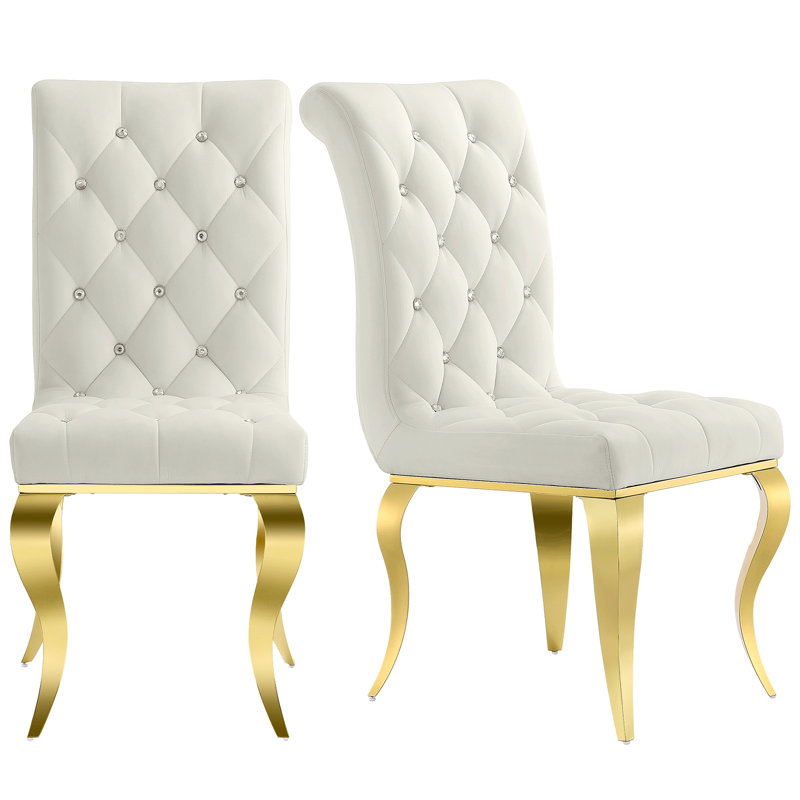 Kinna Dining Chair, Blanc, Or