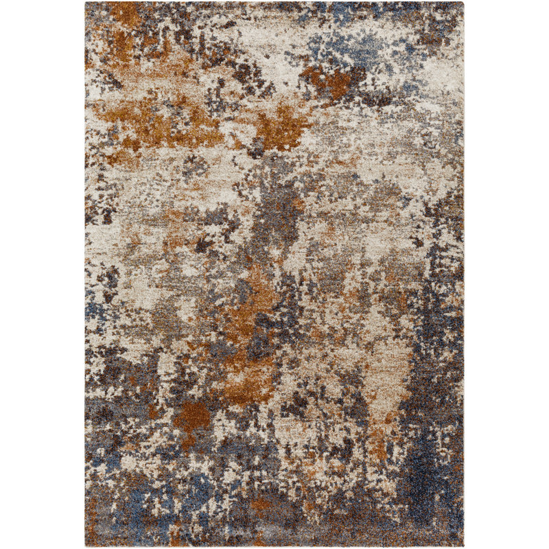 Dunigan Abstract Machine Woven Area Rug in, Rectangle 6'7" x 9'6"