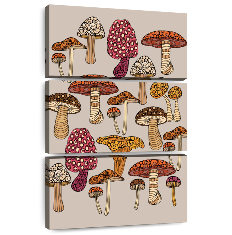 Yarlin Doodles Mushrooms, 74" H x 48" W