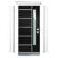 Porte d'entrée Calhome en verre givré noir moderne à 1 verre de 36 po x 80 po avec cadre en Vynyl à assemblage rapide et ensemble de moulure en brique pour porte d'entrée avant gauche résistante aux intempéries-129827297-129827298