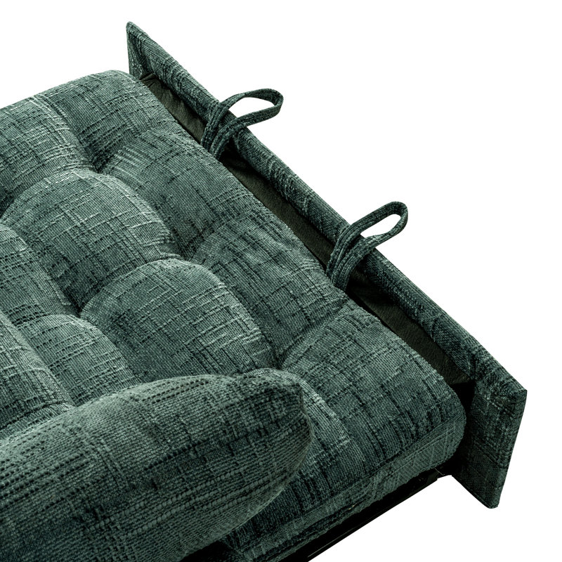 Canapé-lit de 90 po de largeur 3 en 1 avec dossier réglable, fauteuil inclinable 3 places et chargement USB pour le salon, vert