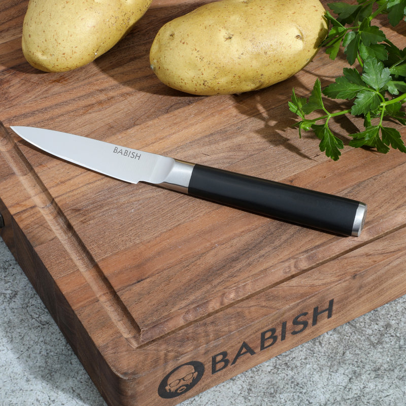 Babish 3.5'' Hollow Edge Paring Knife, Black