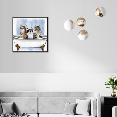 «Cats in the Tub - Floater Frame», impression sur toile
