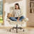 Labelle 24.8'' W Cross-Legged Office Chair with Flip-up Arms, Ergonomic Swivel Executive Chair With Headrest-479008723
