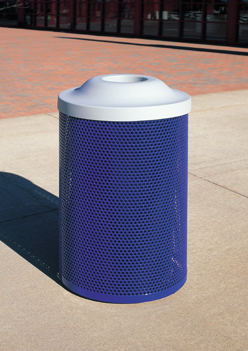 Poubelle en acier 41 gallons, Bleu