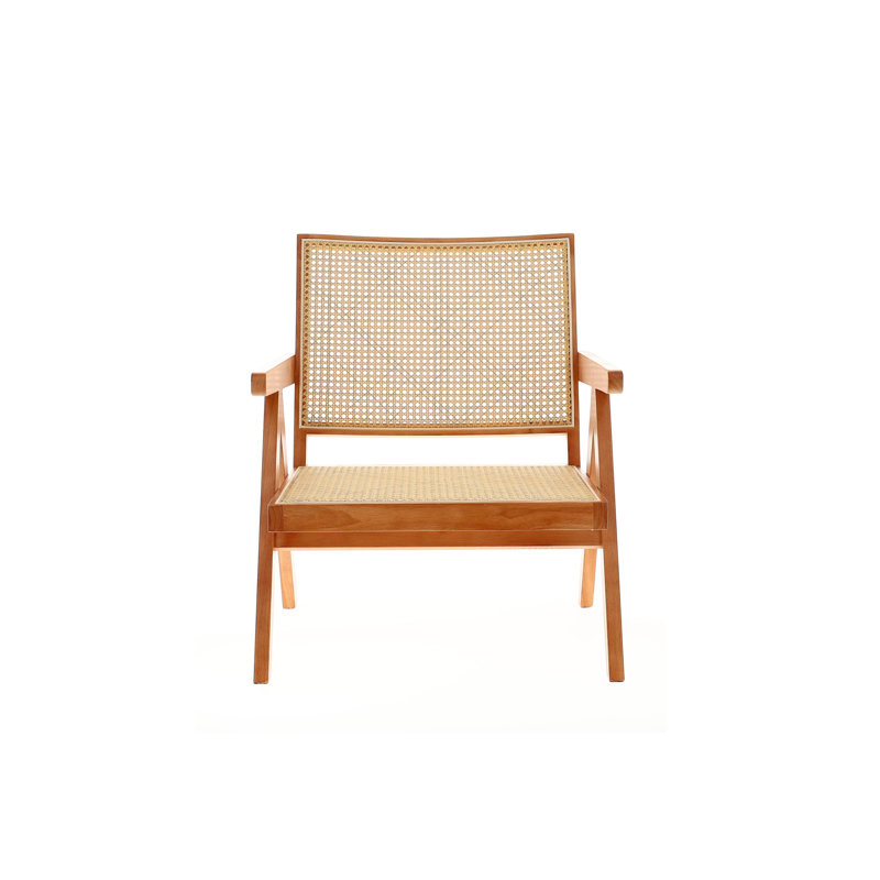 Chaise d'appoint en rotin Zinnia, noyer clair