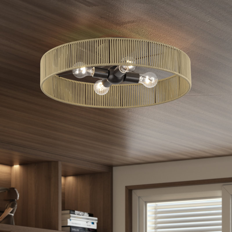 4 Light English Bronze Extra Large Semi-flush