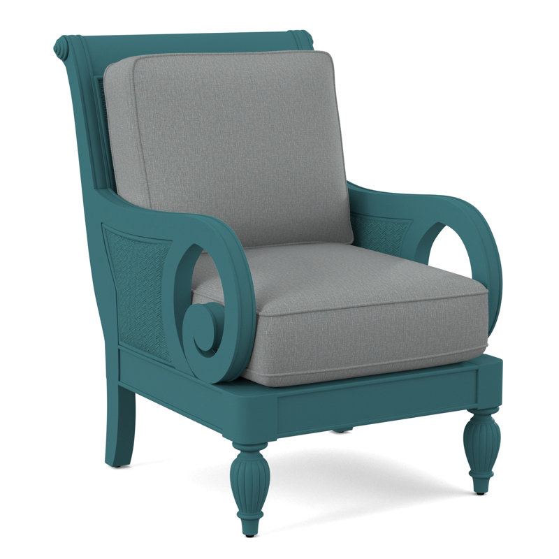 Grand View 71.12Cm Wide Armchair, Light Blue Performance Fabric; 0851-55, Stone Hearth Finish