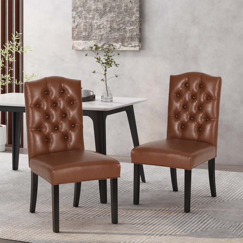 Radley Tufted Upholstered Side Chair,Upholstered dining room chair,dinning chair,kitchen chair, Brown