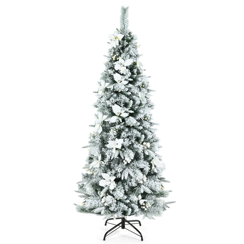 Arbre de Noël blanc effilé, H 6 pi