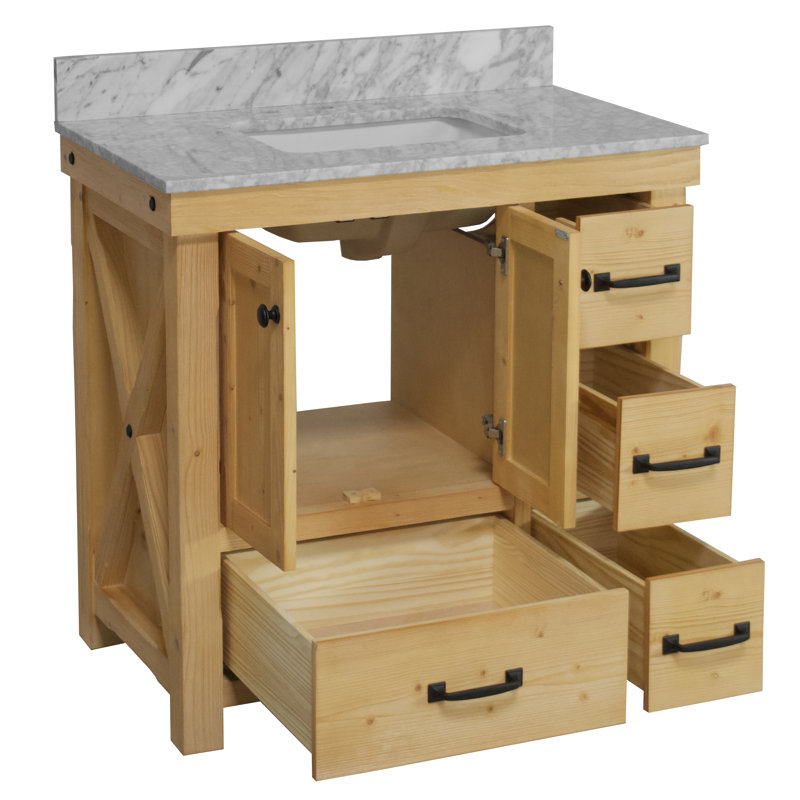 Ensemble de meuble-lavabo simple 36 po Galvan, Bois flottant