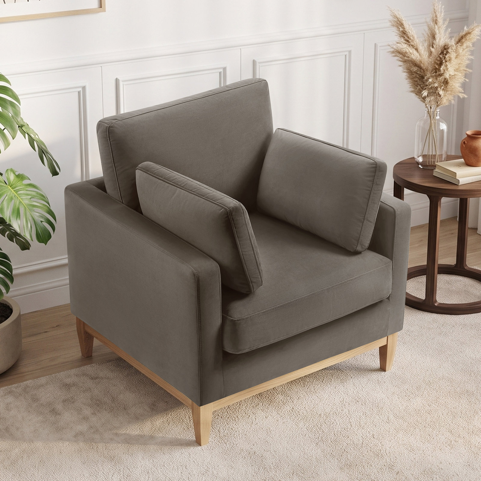 Ombra Velvet Armchair, Java