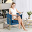 Fauteuil d'appoint demi-tonneau en velours avec coussin-2098722778