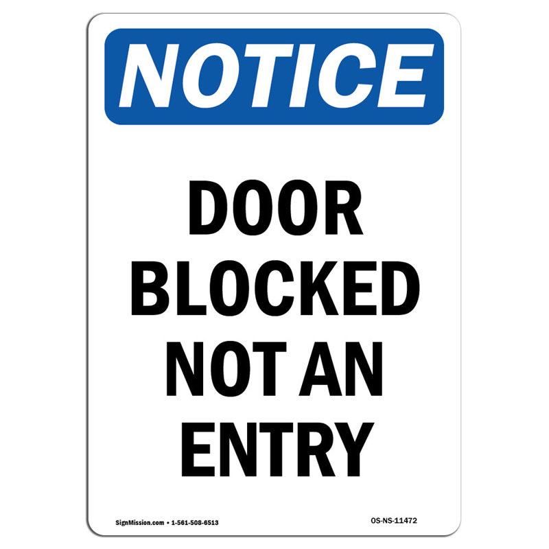 Door Blocked Not an Entry Sign