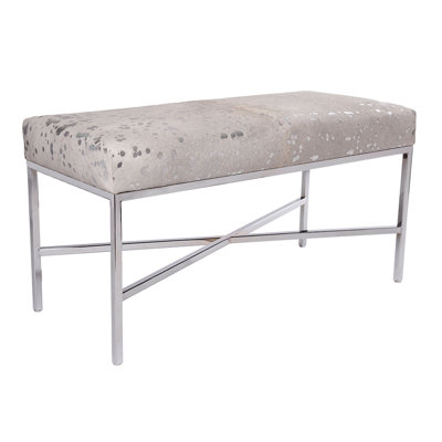 Upholstered Cowhide Bench
