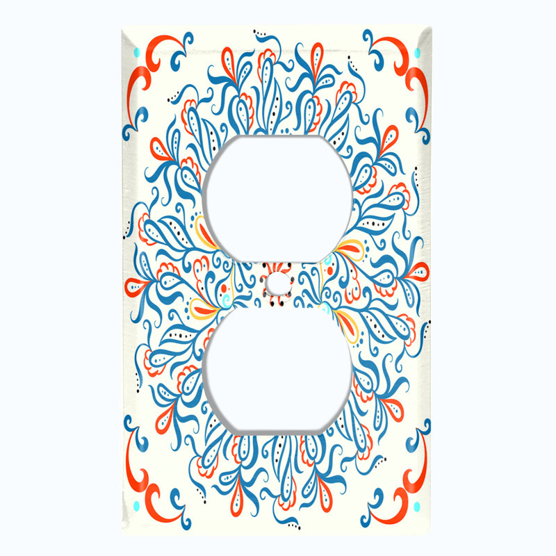 Patterned 1 - Gang Duplex Outlet Standard Wall Plate