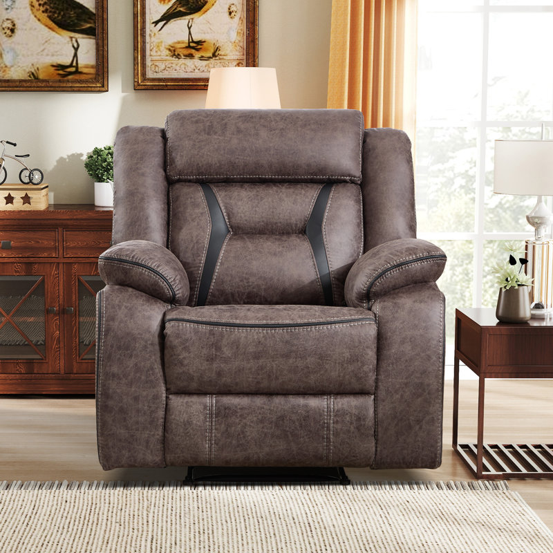 Etherine 39.4" Wide Modern And Overstuffed Faux Leather Manual Wall Standard Recliner  (Set of 5)