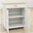 Rubberwood kitchen island trolley with adjustable shelf and towel rack