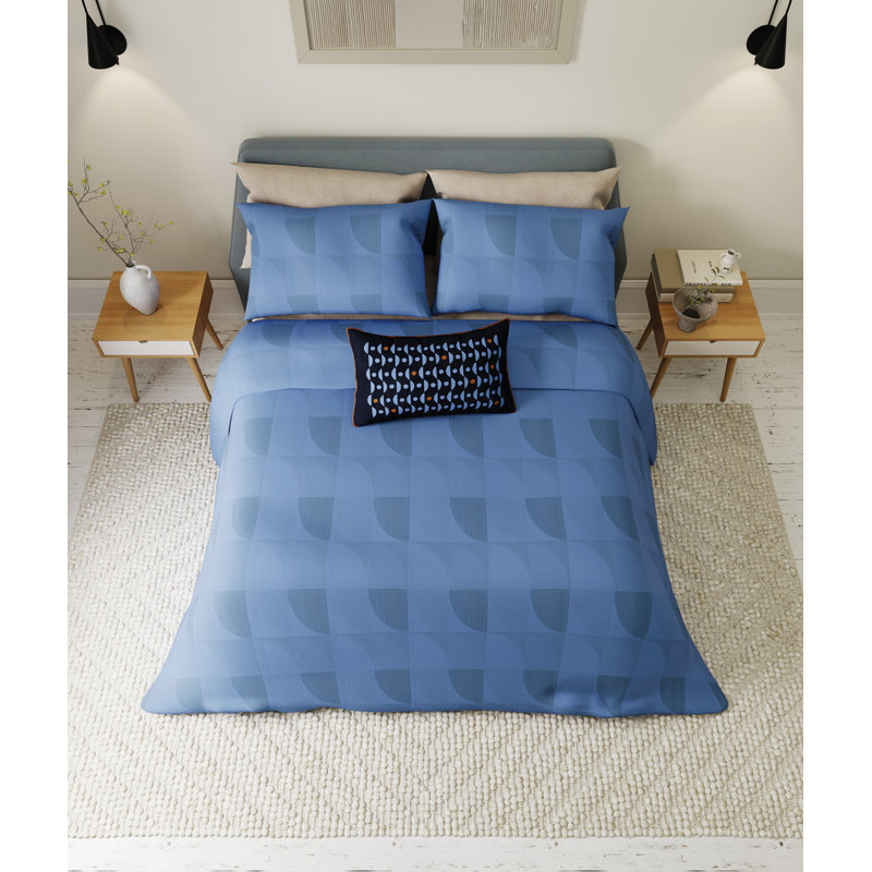 Axel  Duvet Cover Set , King Size Duvet Cover + 2 Pillowcases, Blue