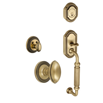 Newport Handle with Knob and Deadbolt and Rosette