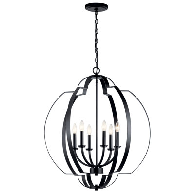 6 - Light Dimmable Globe Chandelier
