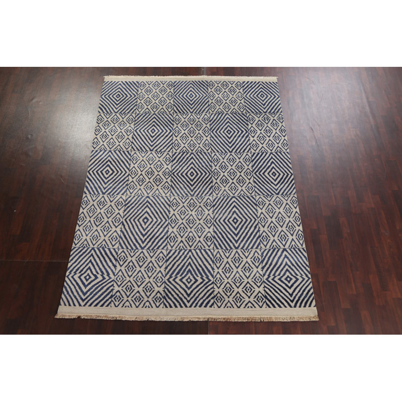 One-of-a-Kind 7'10" x 10'9" New Age Rectangle Wool Area Rug in Beige