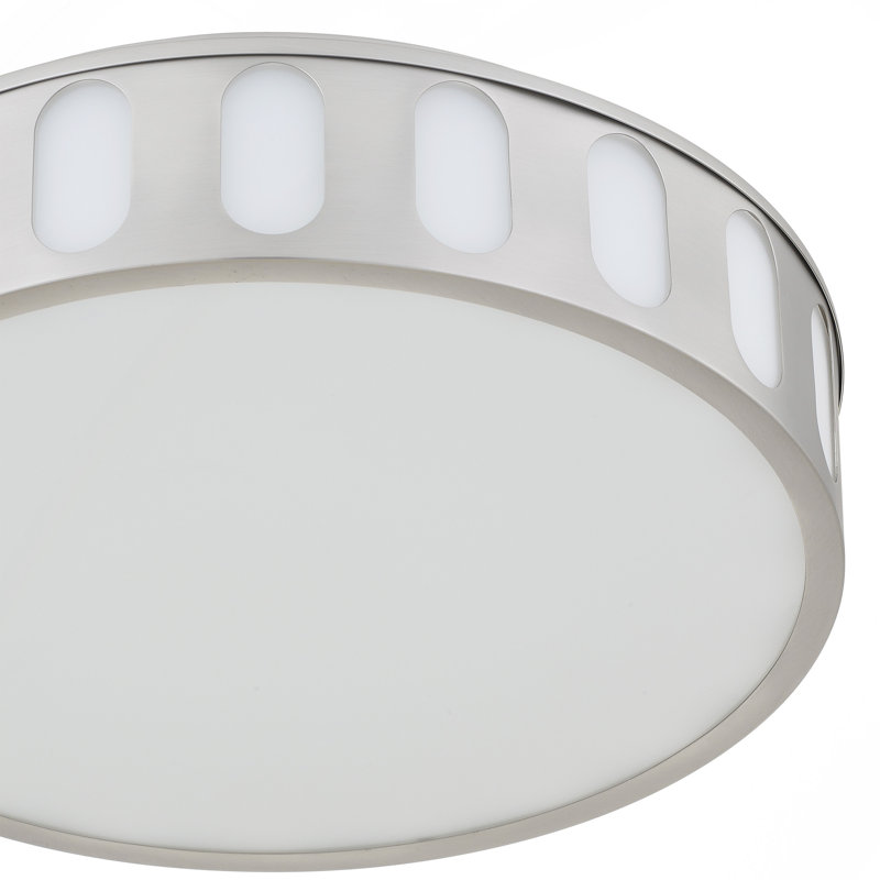 Plafonnier encastré en nickel brossé 15,15 po, H 4,13 po x l 15,13 po x P 15,13 po, Nickel brossé