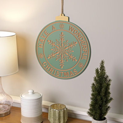 Enseigne murale décorative «Have A Wonderful Christmas» - 17,5 po